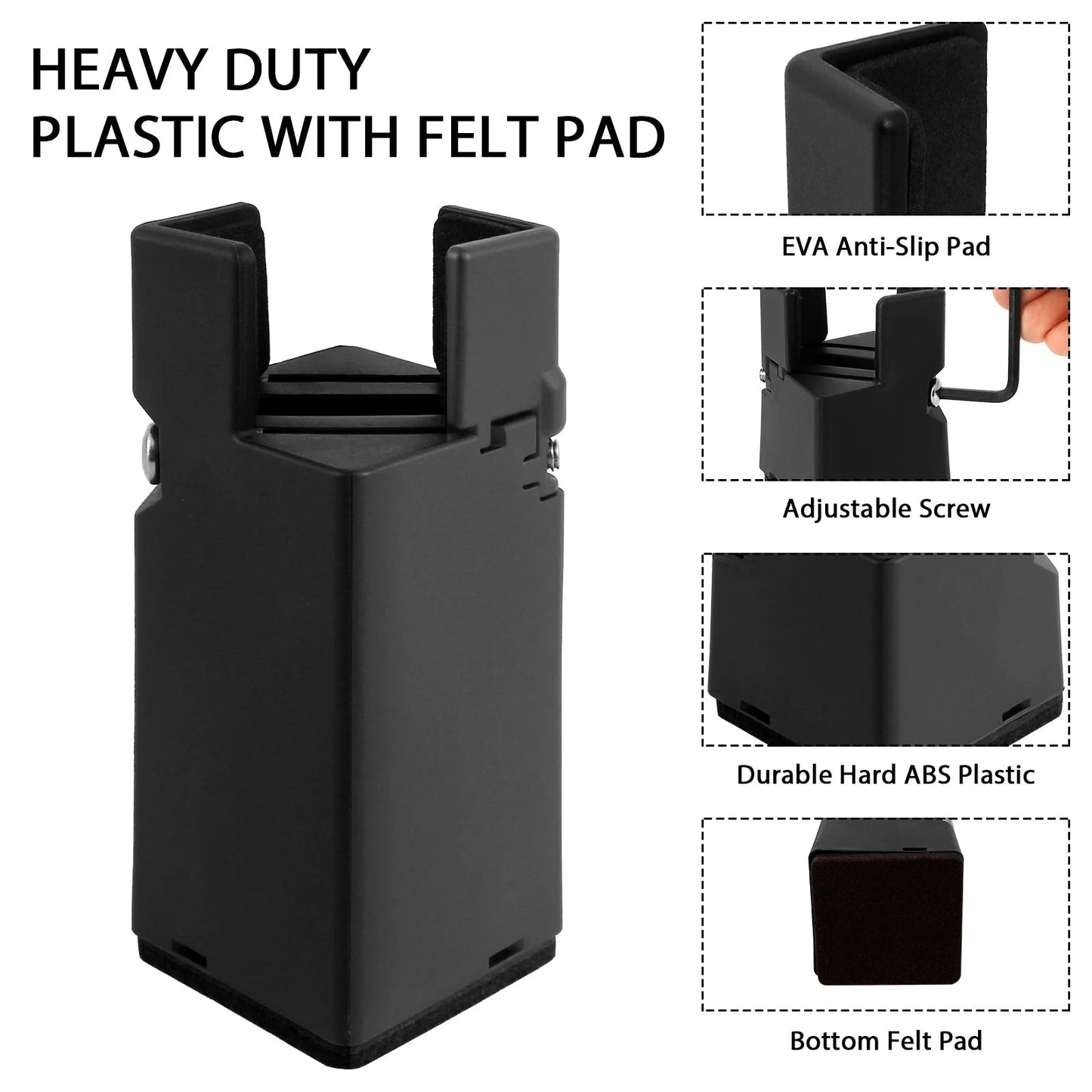 Adjustable Furniture Leg Set with 4 Pieces | Aluminum | Chair, Sofa & Table | Height 5–10 cm