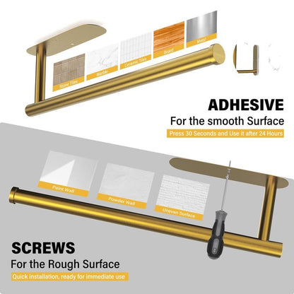 Stainless Steel Kitchen Towel Holder - Under Cabinet Mount