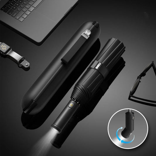 Automatic Folding Umbrella with Rotating LED Light Feature