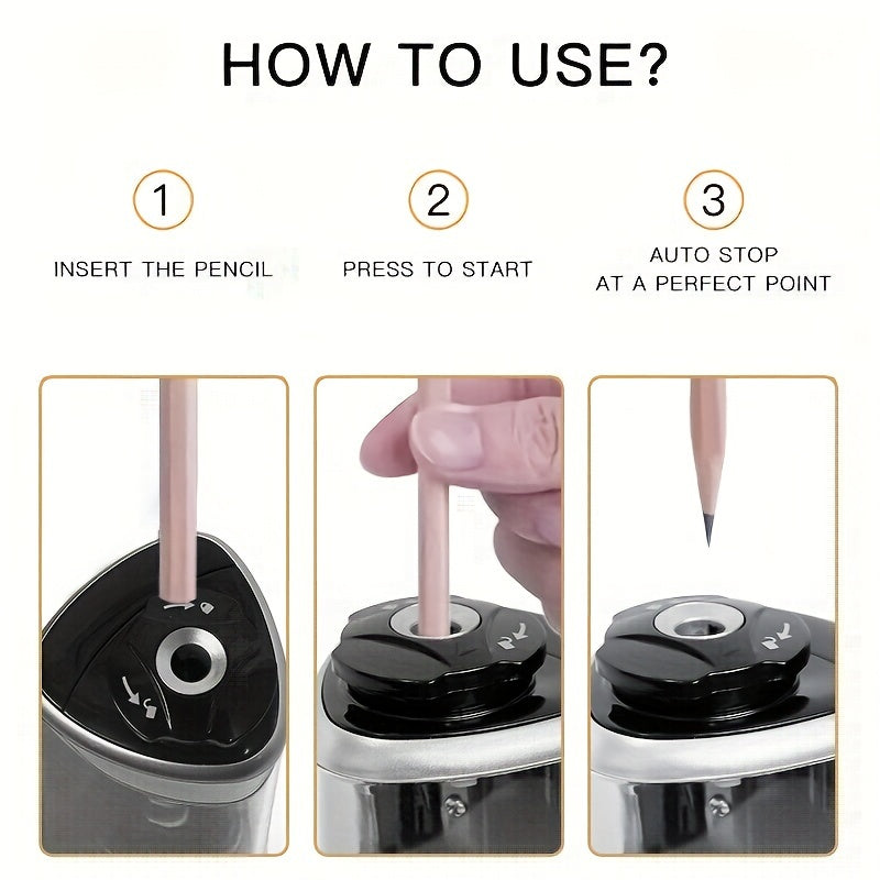 Compact and Quick Automatic Pencil Sharpener with USB Connection