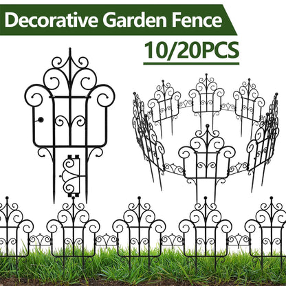 Decorative Plastic Garden Fence – 40 cm Height, Foldable, Multi-Use, Pack of 10