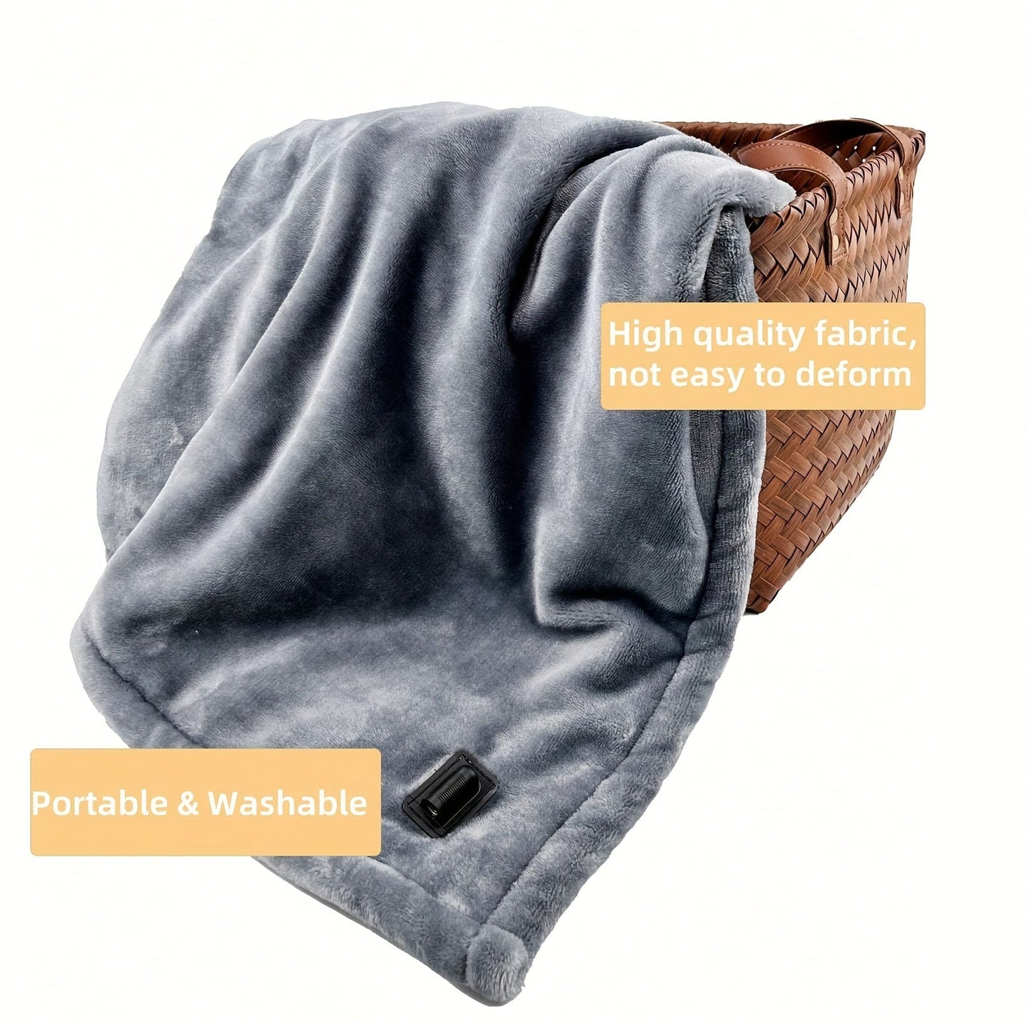 12V Cozy Heated Travel Blanket - Soft Flannel Comfort for Cars & Camping