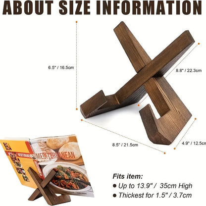 Wooden Cookbook Holder with Adjustable Angle