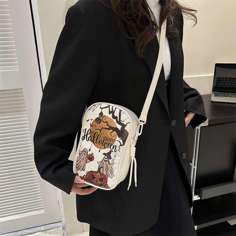 Halloween-Themed Shoulder Handbag – Spooky Design