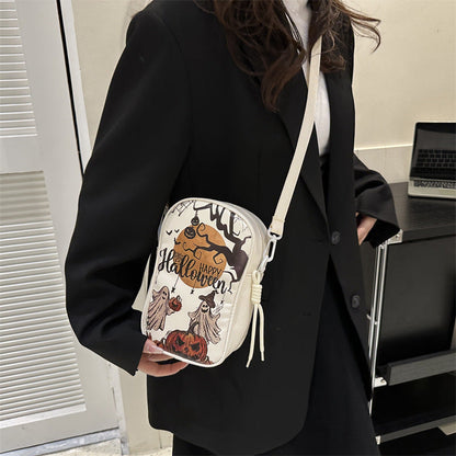 Halloween-Themed Shoulder Handbag – Spooky Design