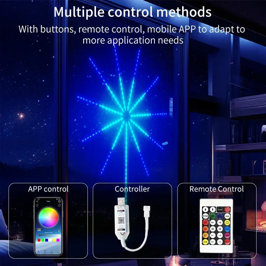 Bluetooth-Controlled RGBIC Fairy Lights with Music App - 5V USB Garland for Weddings, Parties & Christmas