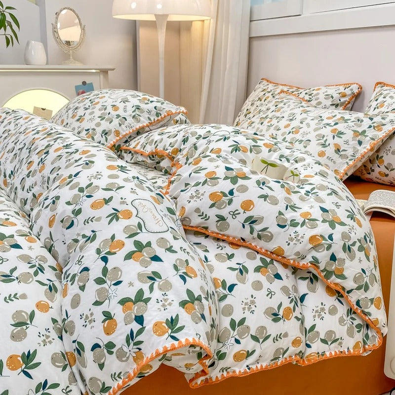 Complete Bedroom Set Featuring Nature-Inspired Bedding Collection