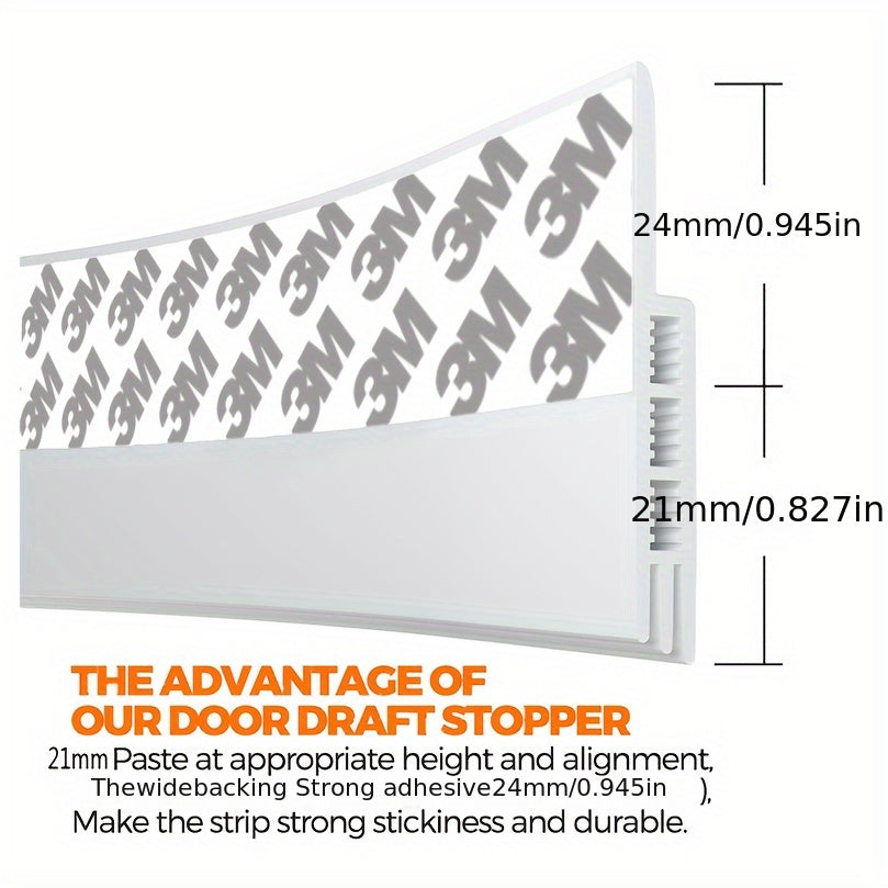Door Draft Stopper Seal - Silicone Door Scratch Guard with Durable Adhesive and Sound Insulation