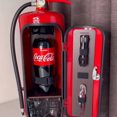 Gift Canister Set with Fire Extinguisher - 'My Cave, My Rules