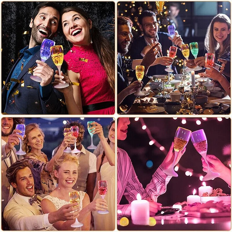 LED Wine Glass Set with Illumination - 6 Pieces