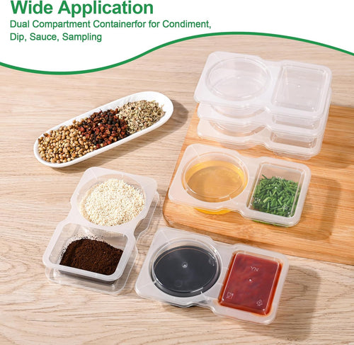 Dual-Compartment Sauce Container – Leak-Proof & Portable