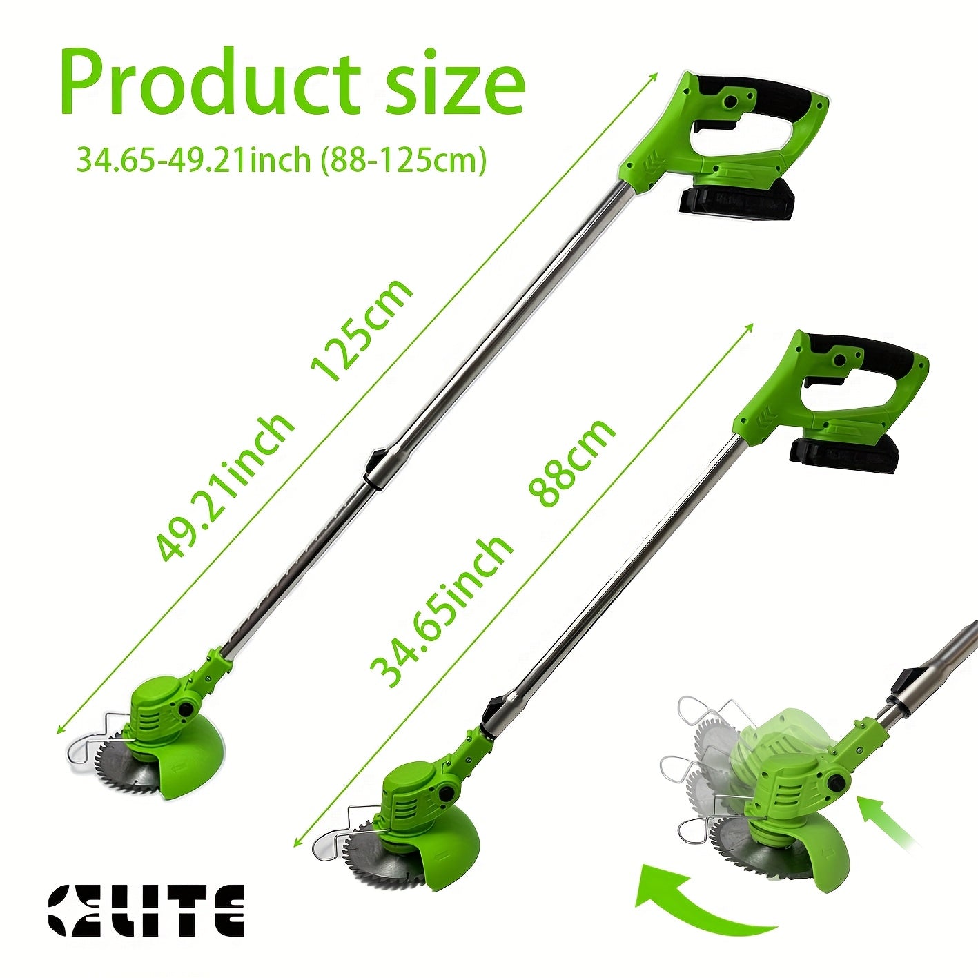 Cordless Adjustable Grass Trimmer with Multiple Blade Attachments – Lightweight