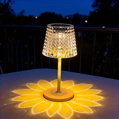 Solar Projection Lamp with Crystal Design