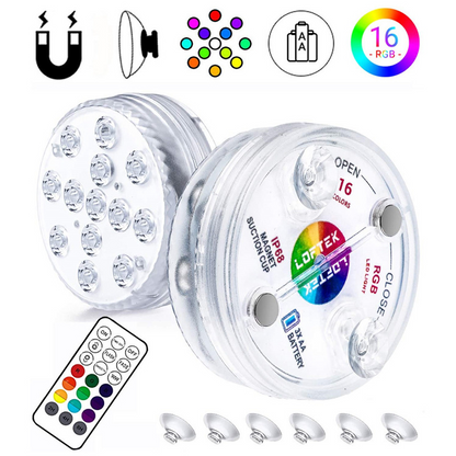 Remote-Controlled Underwater LED Light – RGB Multicolor Pool Lighting for Bathrooms and Ponds