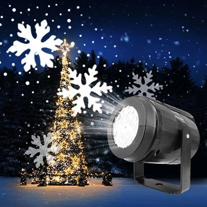 LED Snowflake Projector with USB – Waterproof Outdoor Christmas Lights