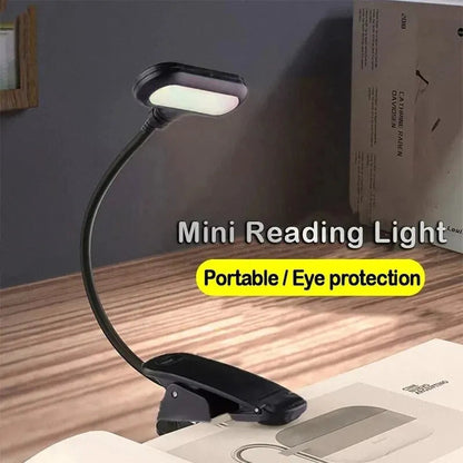 Flexible LED Reading Light with Clip-On Mount | Battery Operated & Portable | Ideal for Bed, Table & Books