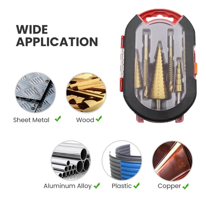 TitanEdge Precision Drill Bit Set – 6-Piece for Clean Cuts