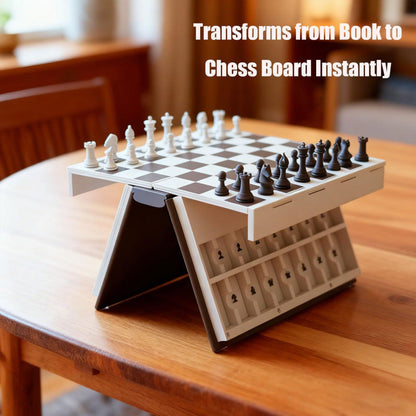 Travel Chess Set with Securely Attached Pieces for Easy Gameplay