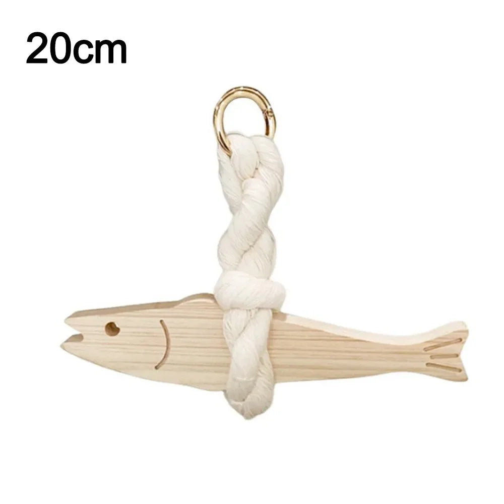Lightweight Pine Wood Wand Fish Decoration – Space-Saving Ornament