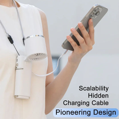Portable Turbo Hand Fan with 9000mAh Battery | 100 Air Flow Levels | Cooling Plate Included | USB-C Charging Cable