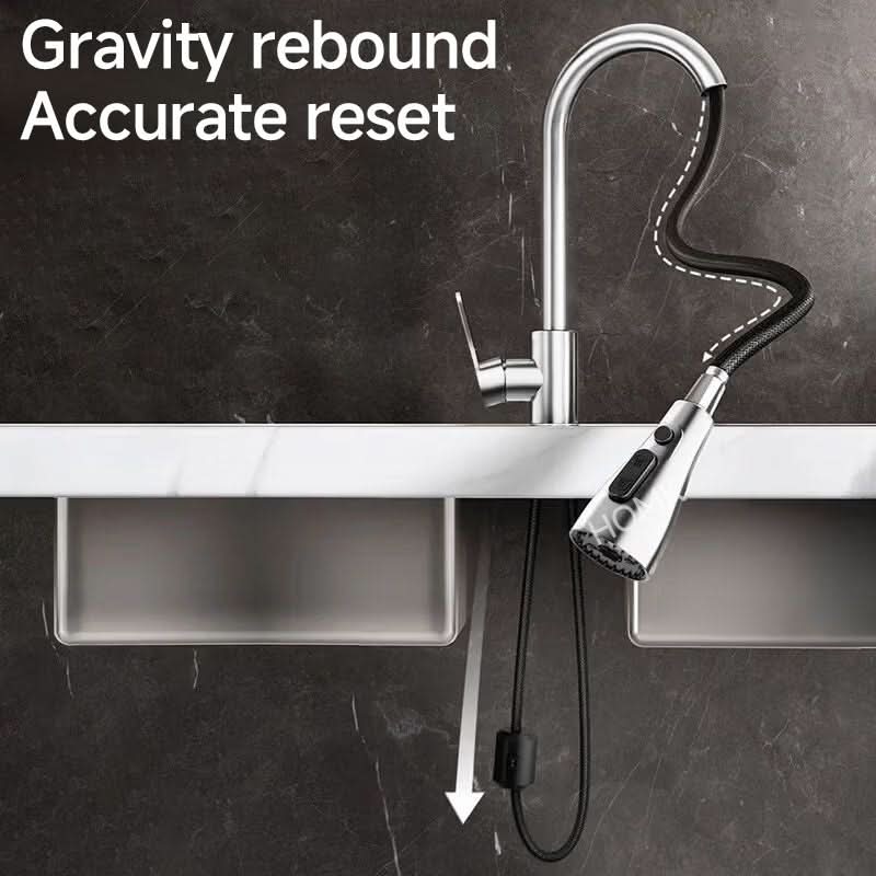 Flexible Pull-Out Kitchen Faucet with Swivel and Spray Options
