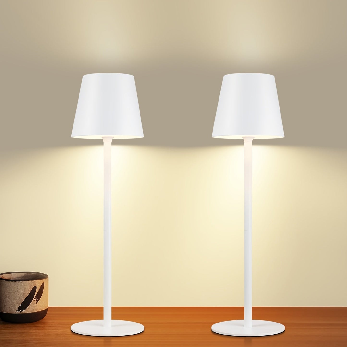 LED Table Lamp with Touch Control – Rechargeable for Nightstand Use