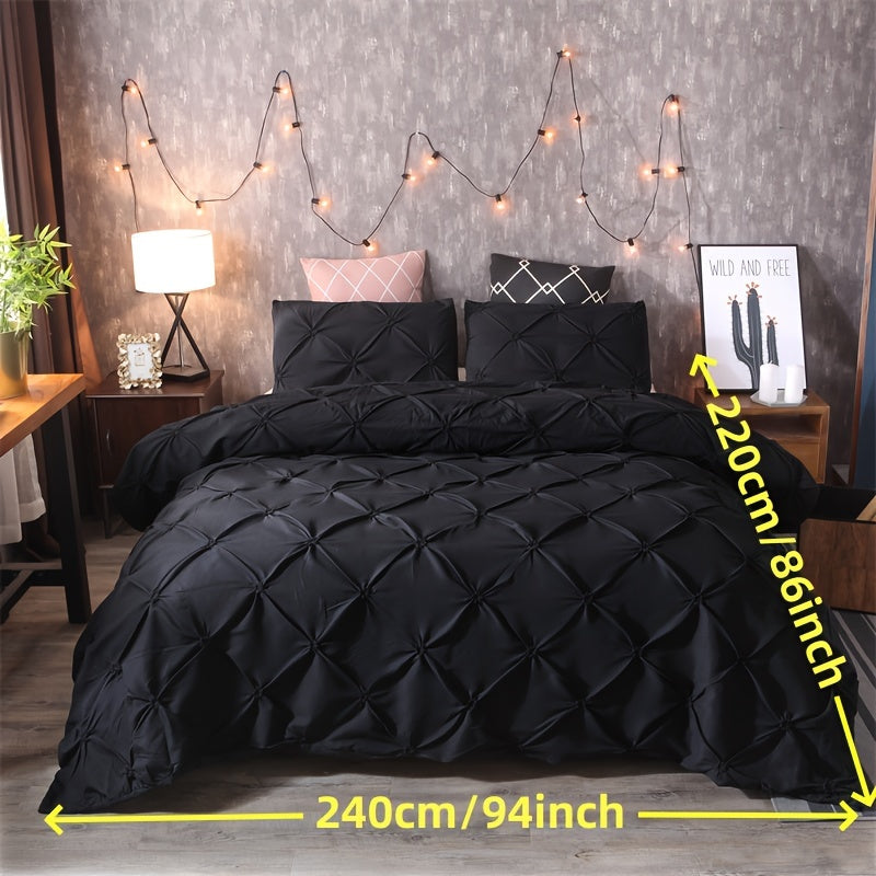 Pintuck Pattern White Quilt Cover Set