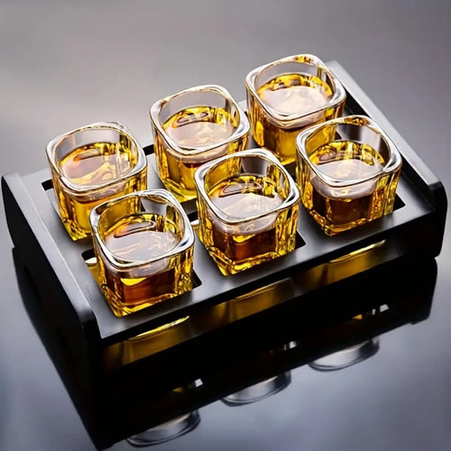 Whiskey Glass Set with Matte Black Bowl for Elegant Serving