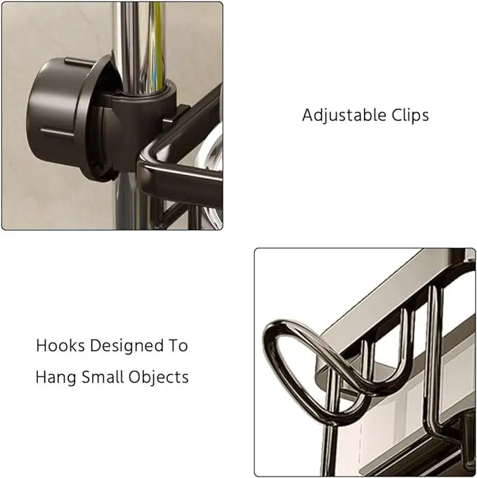 Smart Sink Organizer with Drain Tray | Sponge & Soap Holder