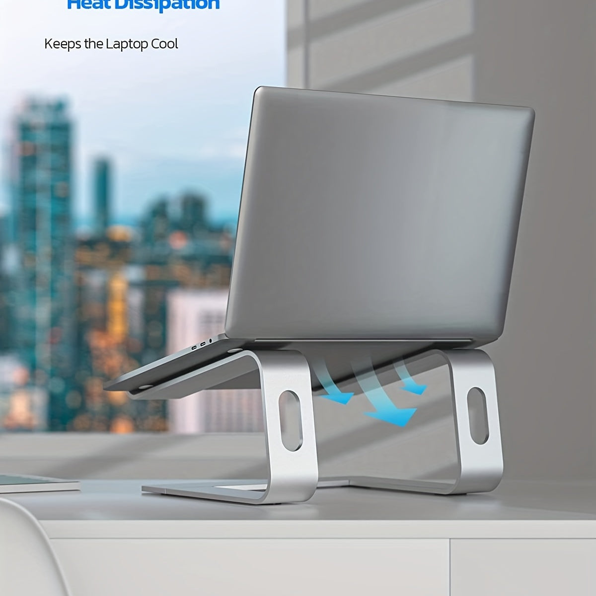 Ergonomic Ventilated Laptop Stand in Aluminum