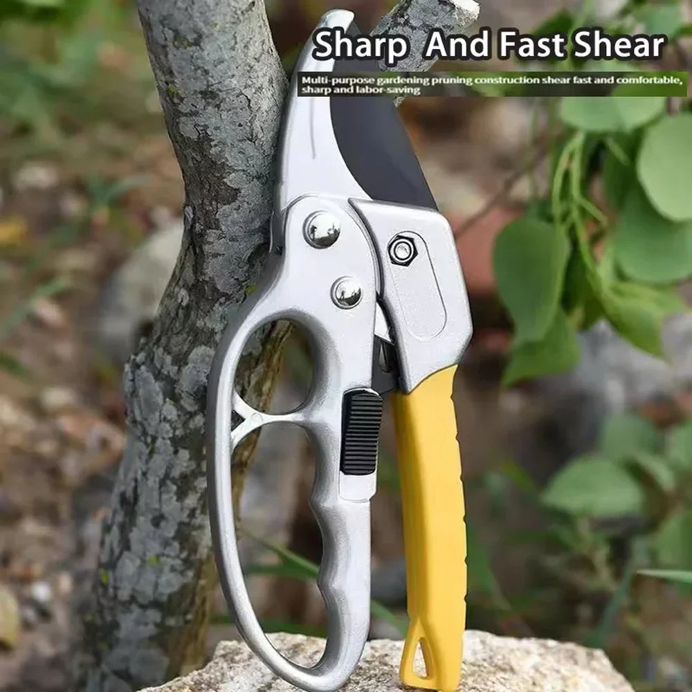 Garden Shears with Titanium-Coated Blade and Ergonomic Steel Handle