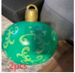 60cm Inflatable Outdoor Christmas Ball – Weatherproof PVC Decoration