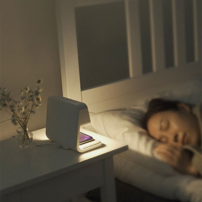 Touch-Controlled LED Table Lamp with Wireless Charger & Alarm Clock – 3-in-1
