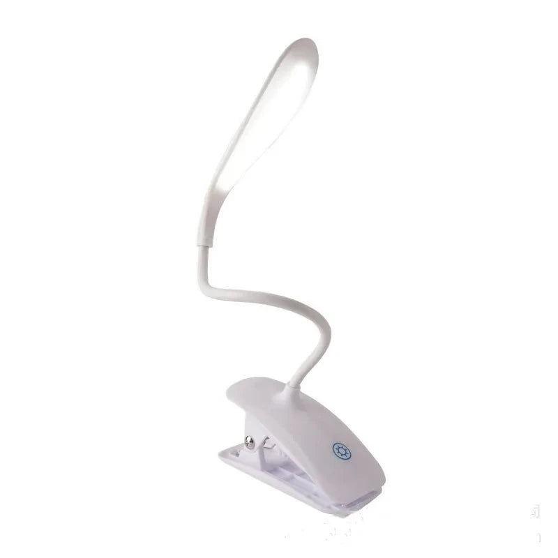 Rechargeable LED Desk Lamp with Touch Dimming and Clip Holder