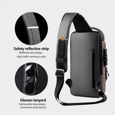 Secure and Stylish Crossbody Bag with Charging Feature