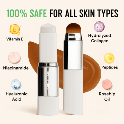 Color-Adjusting Makeup Stick with Built-In Brush | Lightweight Hydration | Infused with Hyaluronic Acid & Niacinamide | 3 Shades