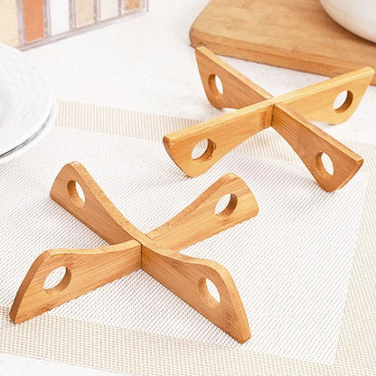 Removable Tray Holder with Bamboo Base | Heat Resistant & Non-Slip | 20×4.1 cm