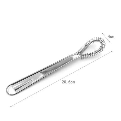 Stainless Steel Mini Whisk for Kitchen | Manual Hand Mixer with Spring Mechanism
