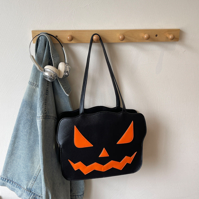 Halloween Shoulder Bag – Messenger Style in Black and Orange Design