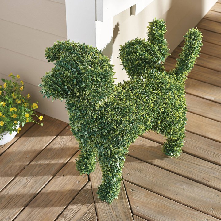 Topiary of Decorative Dog Urinating Figure