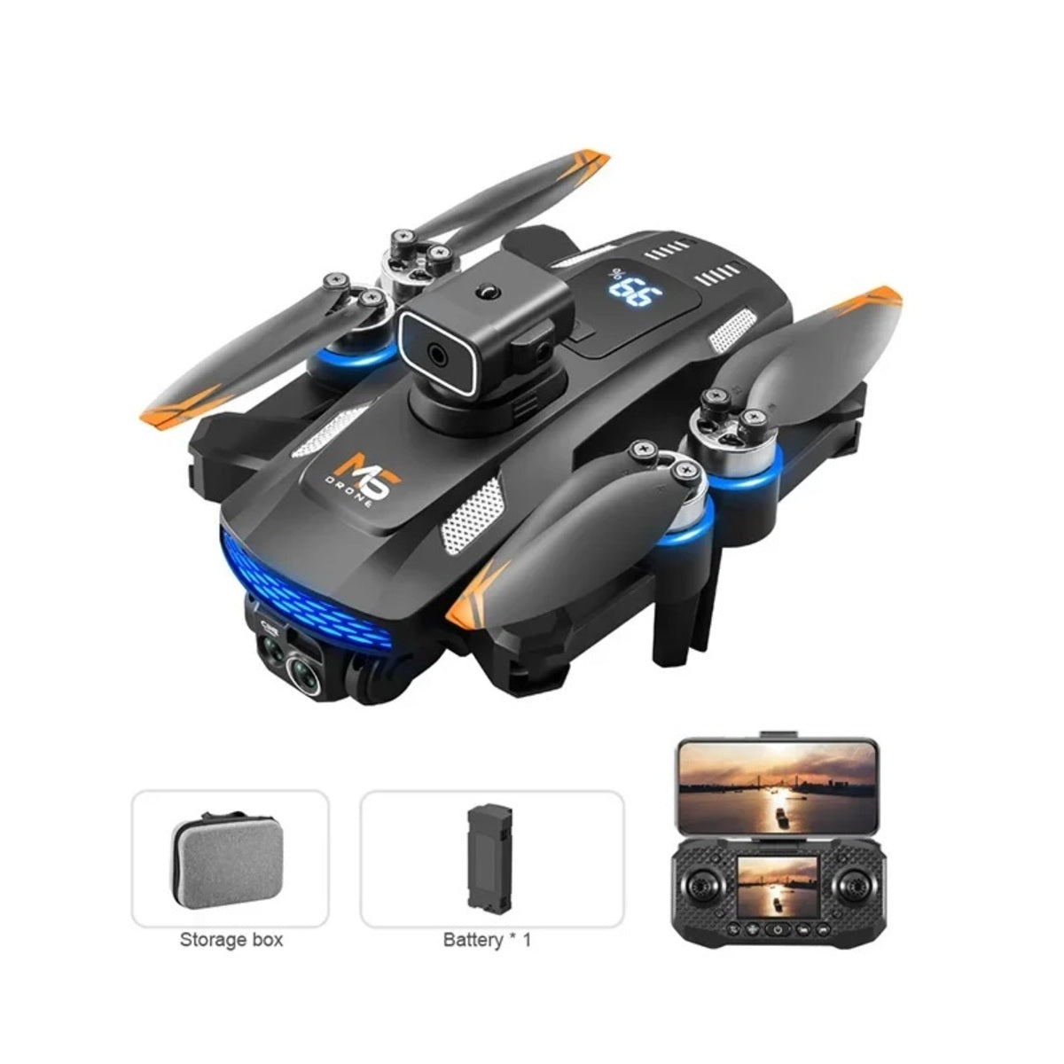8K Quadcopter Drone with 5G WiFi FPV, Remote Display, and Obstacle Avoidance