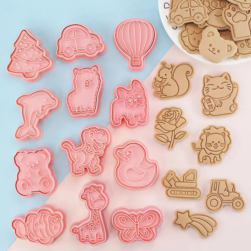 8-Piece Fun Character Cookie Cutter Set for Creative Baking