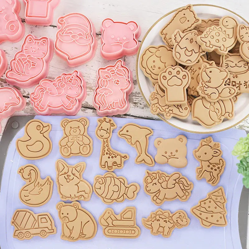 8-Piece Fun Character Cookie Cutter Set for Creative Baking