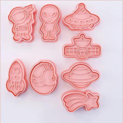 8-Piece Fun Character Cookie Cutter Set for Creative Baking