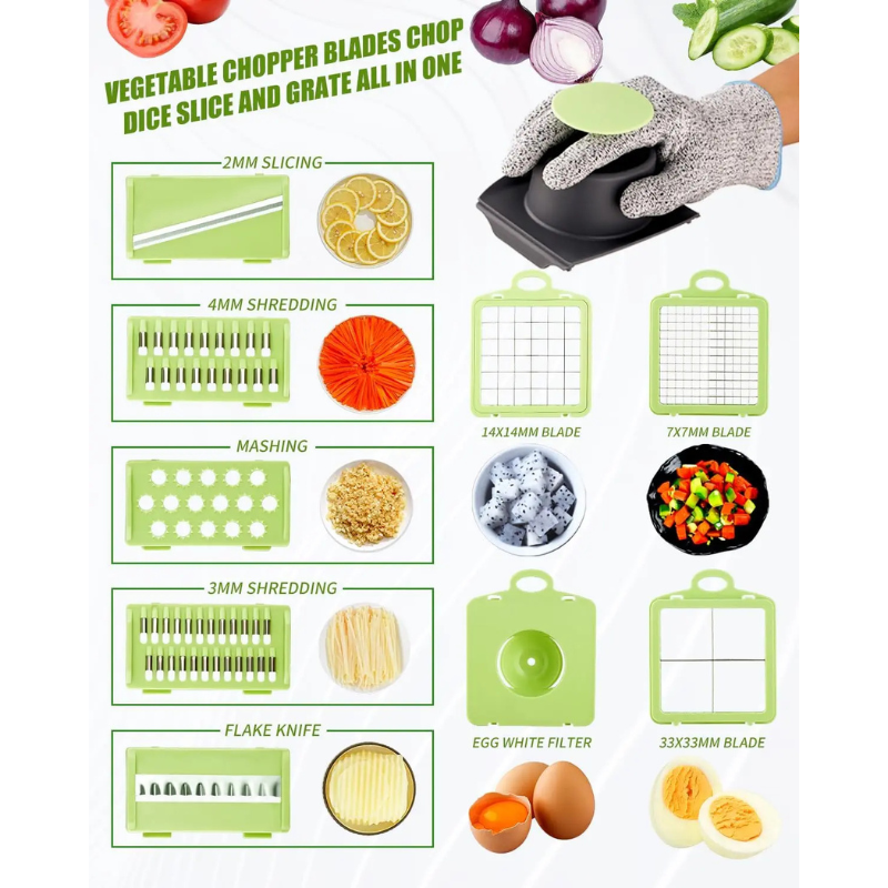 Versatile 9-in-1 Food Prep Slicer and Dicer with Storage