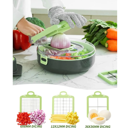 Versatile 9-in-1 Food Prep Slicer and Dicer with Storage