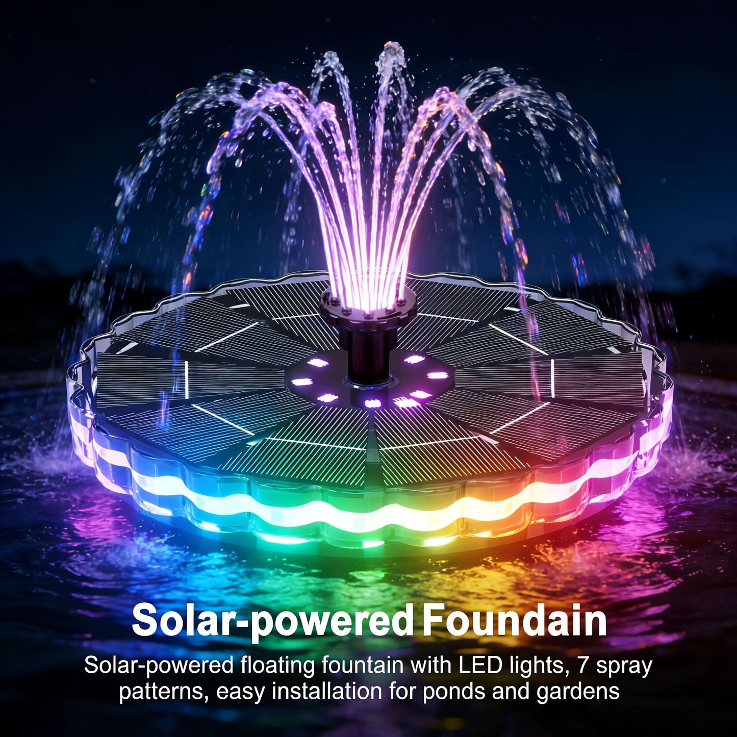 Colorful Solar Powered Fountain Pump