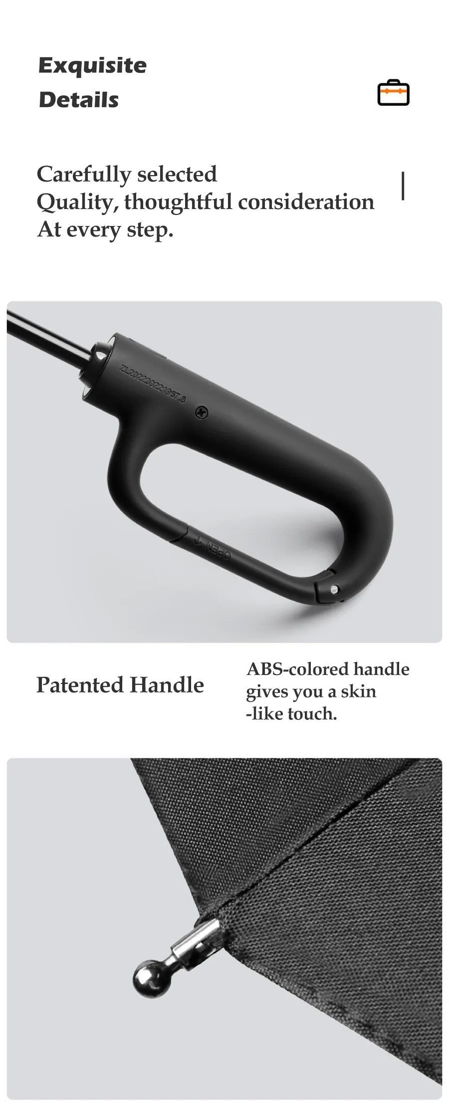 Hands-Free Umbrella with Unique Ring Handle