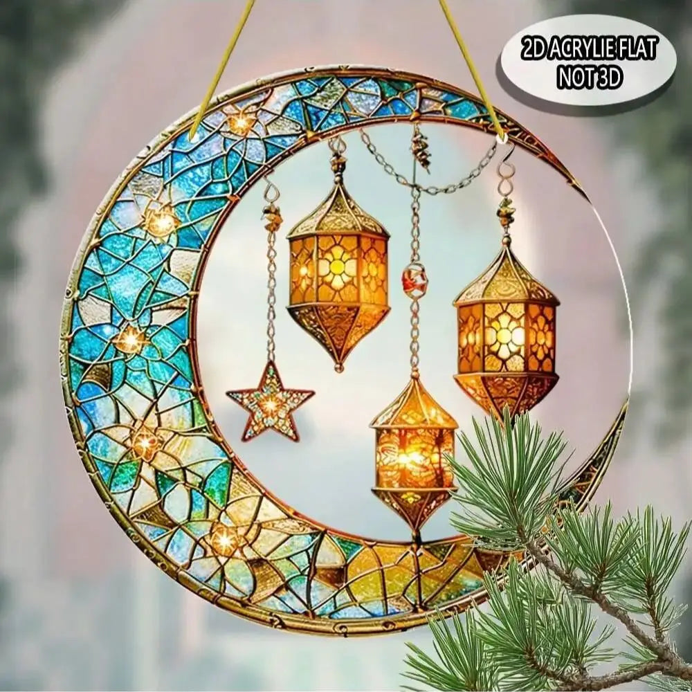 Decorative Moon Catcher for Windows – Vibrant Sun Catcher Ornament