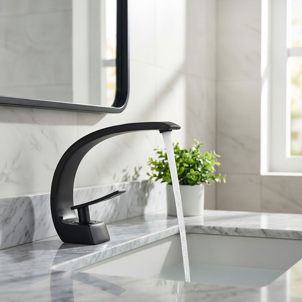 Black Brass Sink Faucet for Bathroom or Kitchen